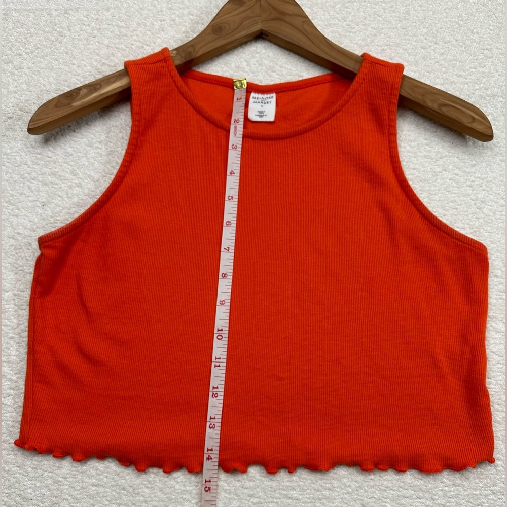 Melrose and Market Cropped Tank Top Women’s Size Medium Orange Organic Cotton - Picture 7 of 7